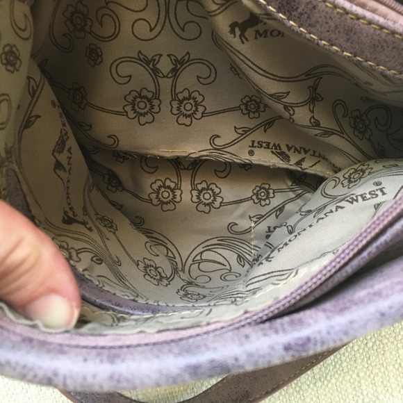 Montana West Purple Conceal Carry Studded Turquoise Faux Suede Leather Purse - Picture 6 of 14